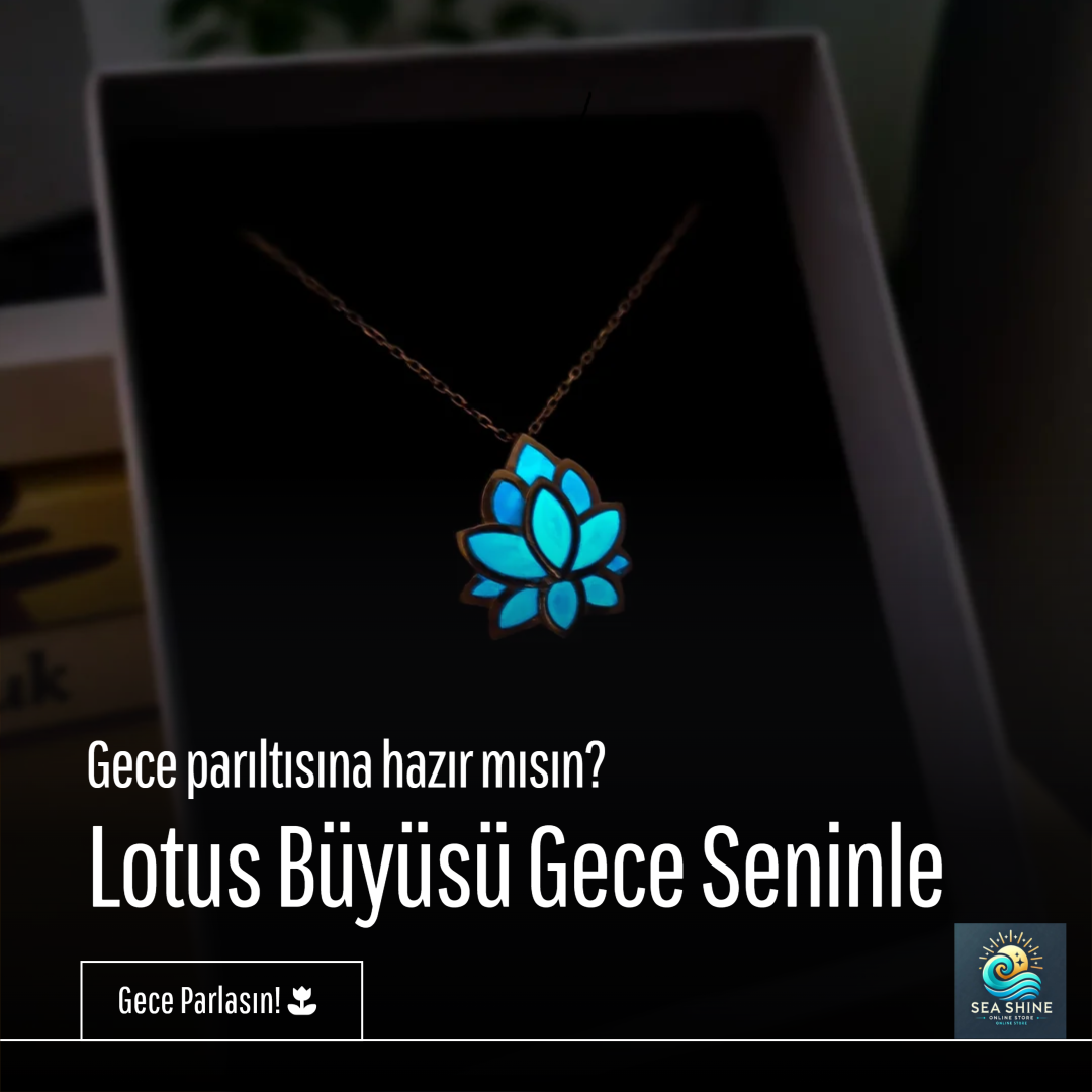 Karanlıkta Parlayan Lotus Çiçeği Kolye