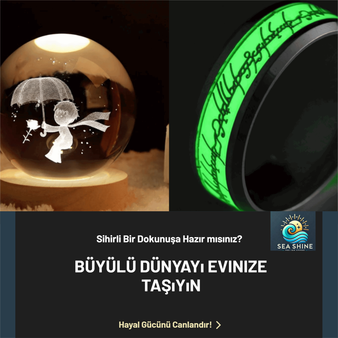 Küçük Prens Temalı Cam Küre ve Yüzüklerin Efendisi Sırlar Yüzüğü