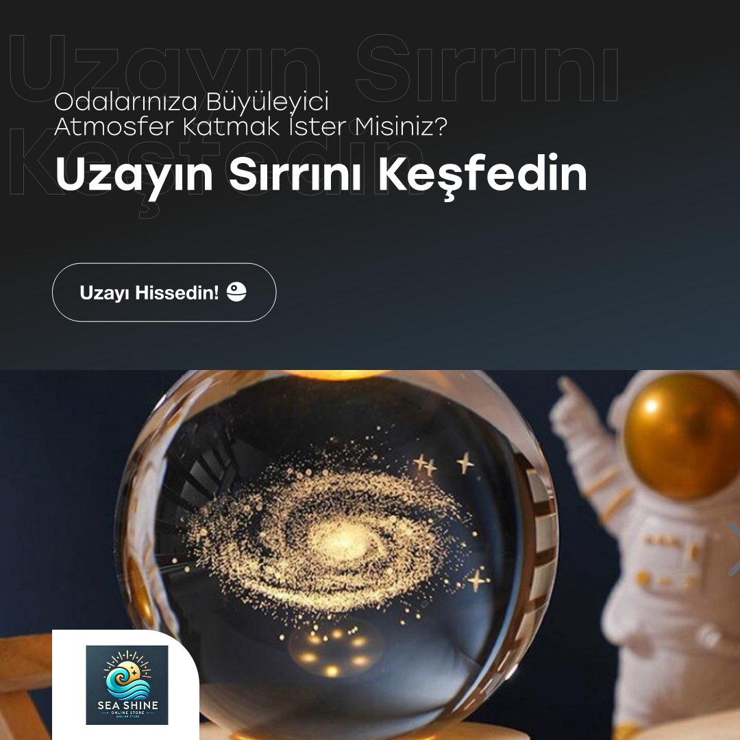 Galaksi Temalı 3D LED Işıklı Cam Küre